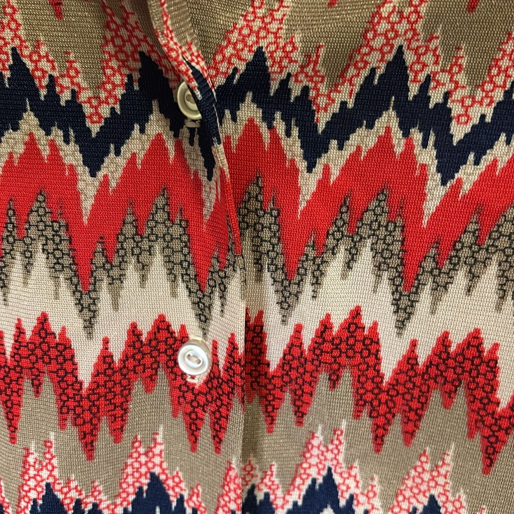 Vintage 1970s Jack Winter Colorful Zigzag Button-Up Shirt Women - Picture 4 of 5